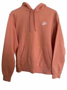 Nike Women's Hoodie in Rose Clay Peach with White Swoosh, Size M